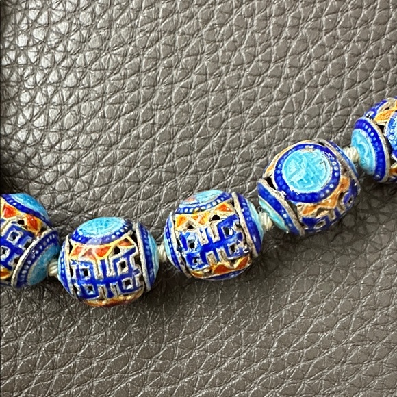 Vintage Porcelain Enamel Necklace - Picture 2 of 8